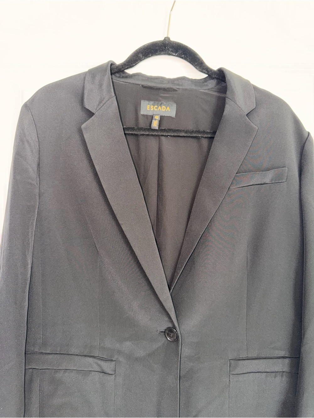 Escada Women’s Long Black Blazer Jacket Size EU 42 - Picture 3 of 7